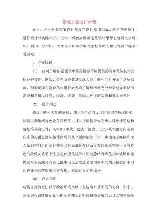 景观方案设计步骤