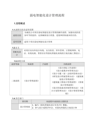 弱电智能化设计管理流程