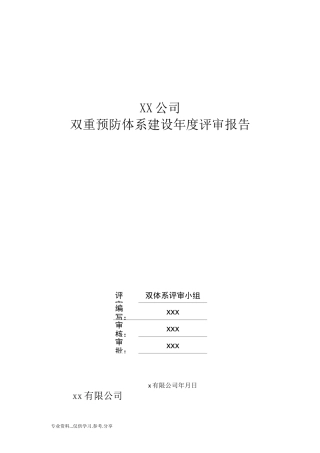 双重预防体系建设年度评审报告