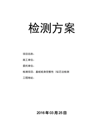 基桩钻芯检测与方案