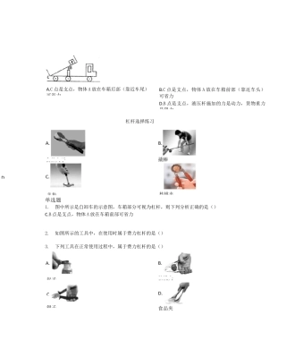 杠杆选择题练习 (含答案)