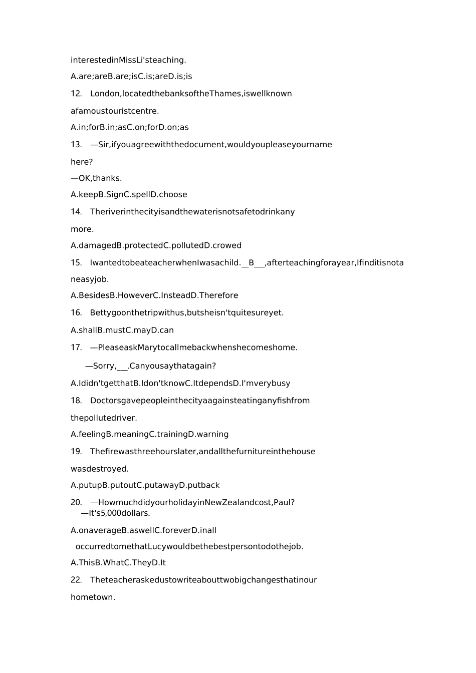 包头钢铁职业技术学院单独招生题库英语_第2页