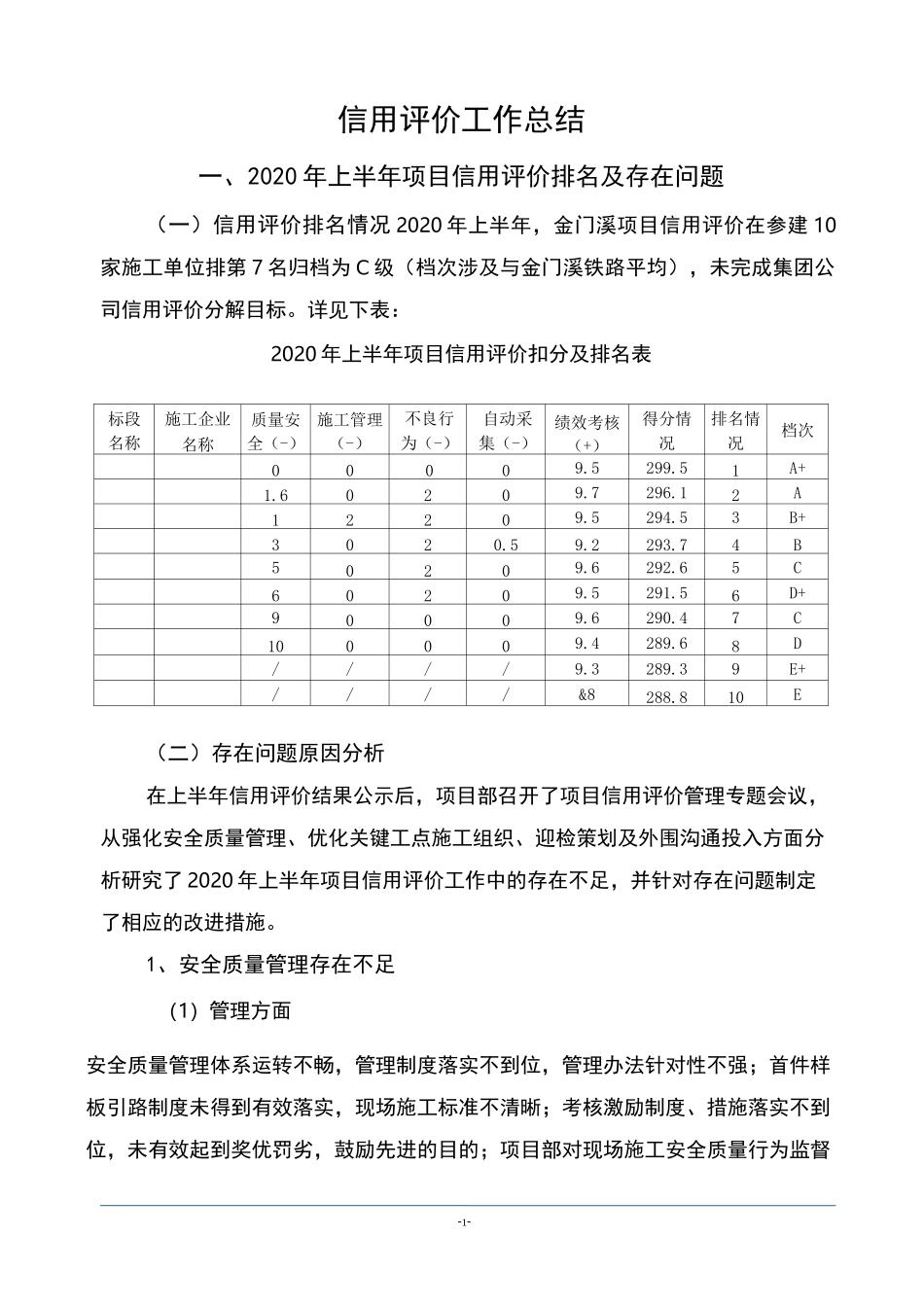 铁路信用评价工作汇报材料暨总结_第1页