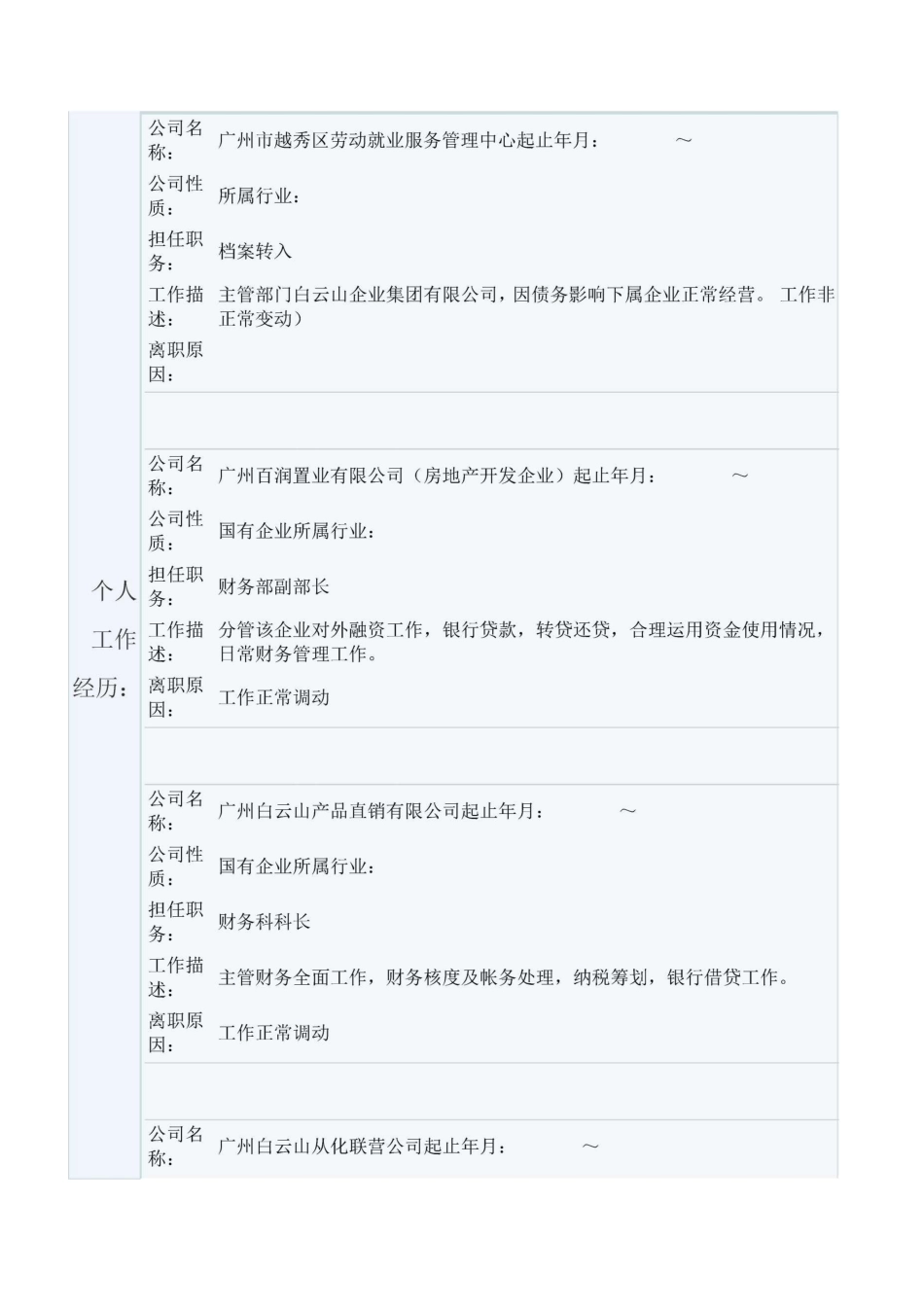 个人简历模板 _第2页