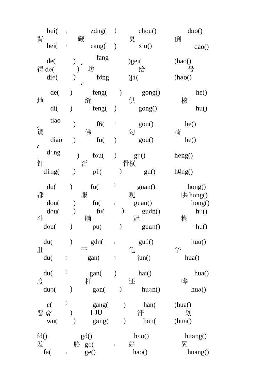 小学毕业班综合复习专项(多音字组词)_第2页