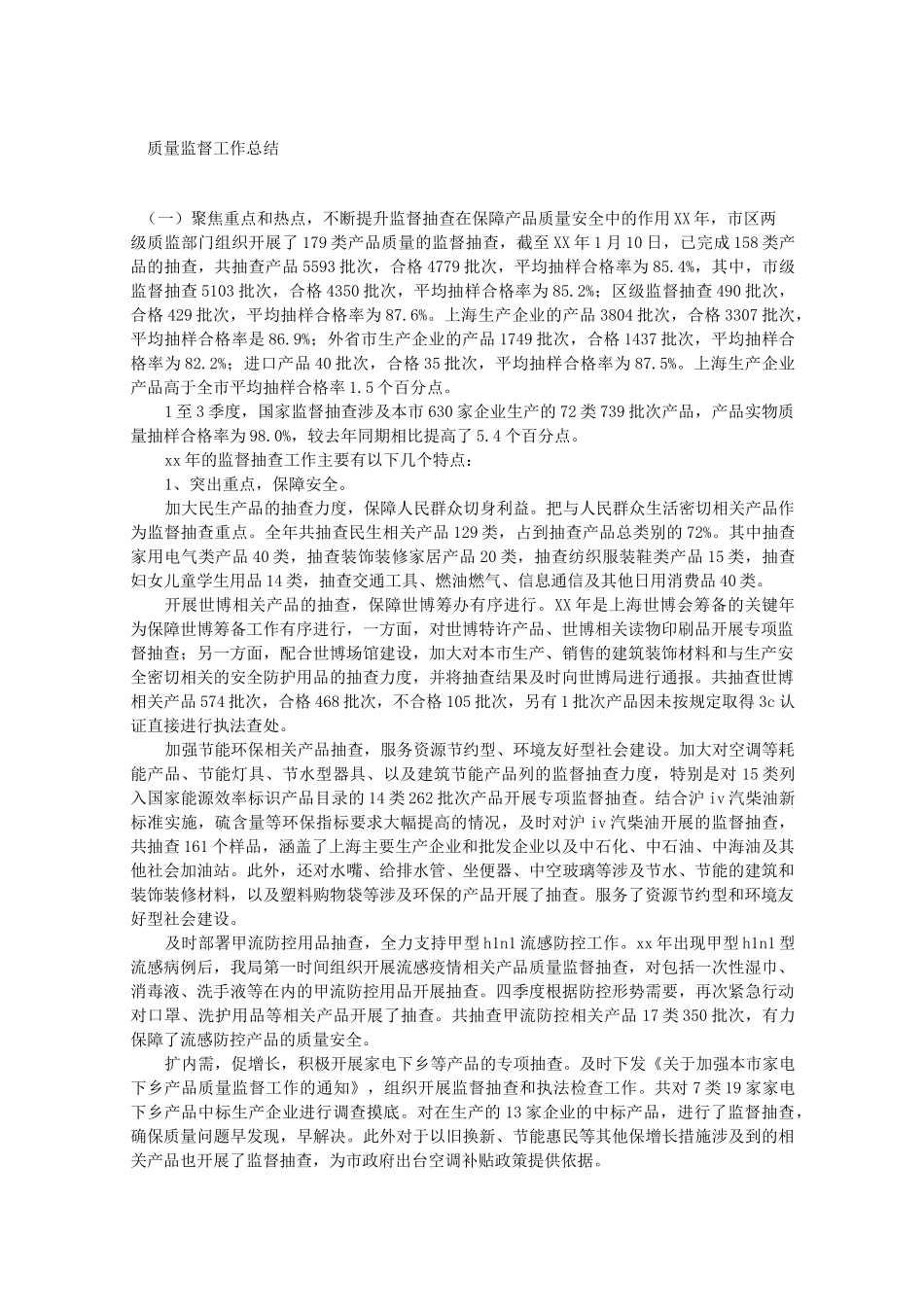 质量监督工作总结_第1页