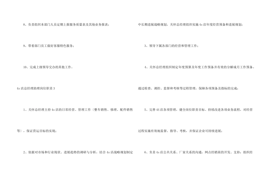 4s店总经理助理岗位职责_第3页