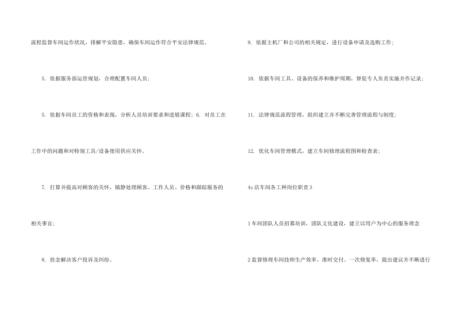 4s店车间各工种岗位职责材料七篇_第2页
