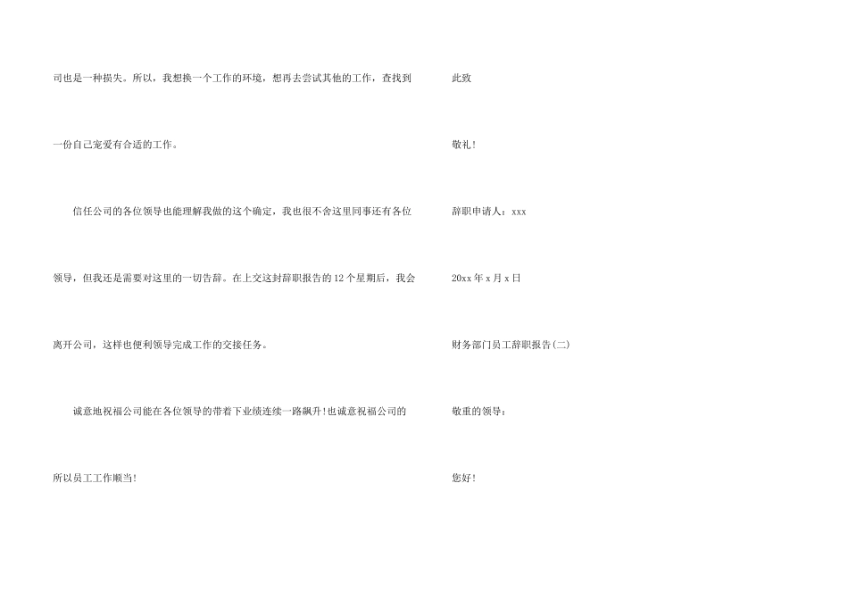 6篇财务部门员工辞职报告_第3页