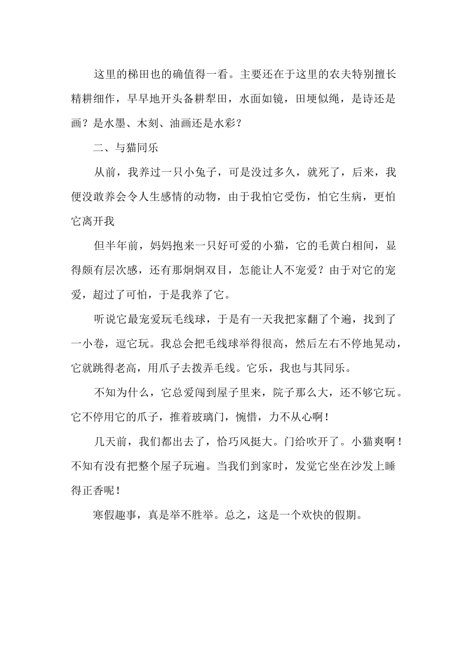 800字寒假：快乐的寒假_第2页