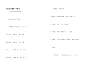 BTEC市场营销个人简历