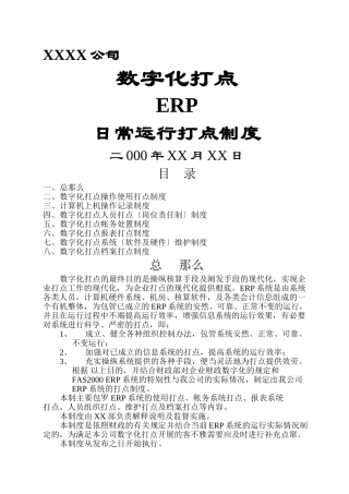 ERP日常运行管理制度