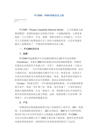 HRM人力资源管理持续改进之路