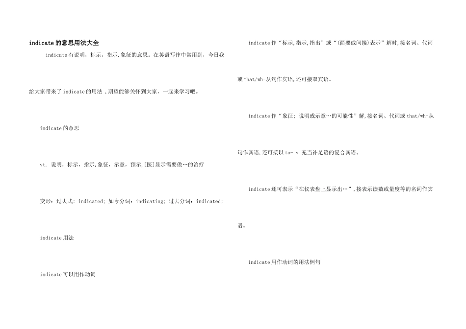 indicate的意思用法大全_第1页