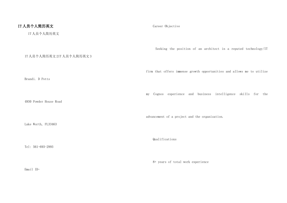 IT人员个人简历英文_第1页