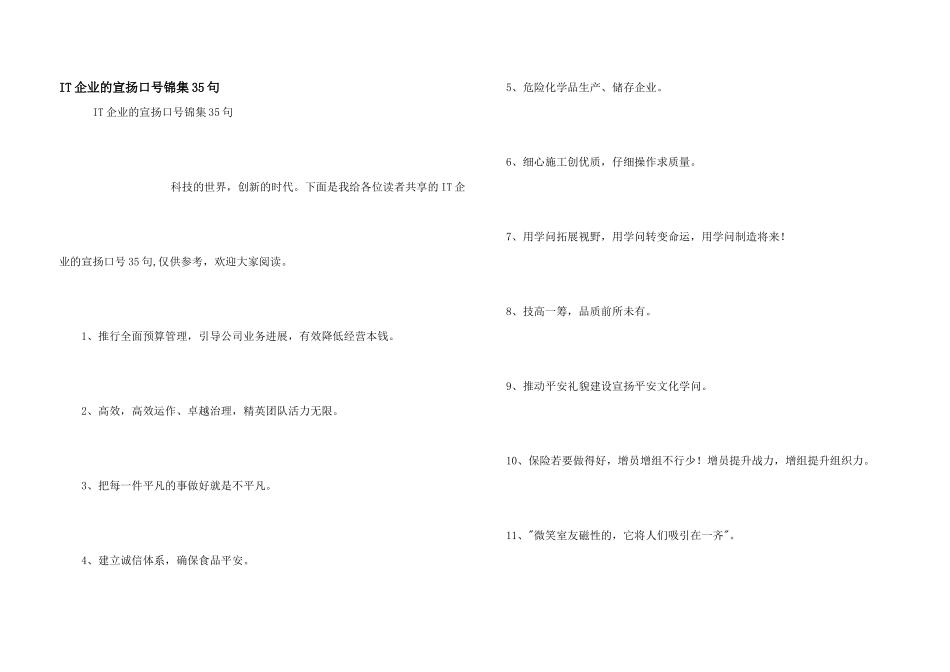 IT企业的宣传口号锦集35句_第1页