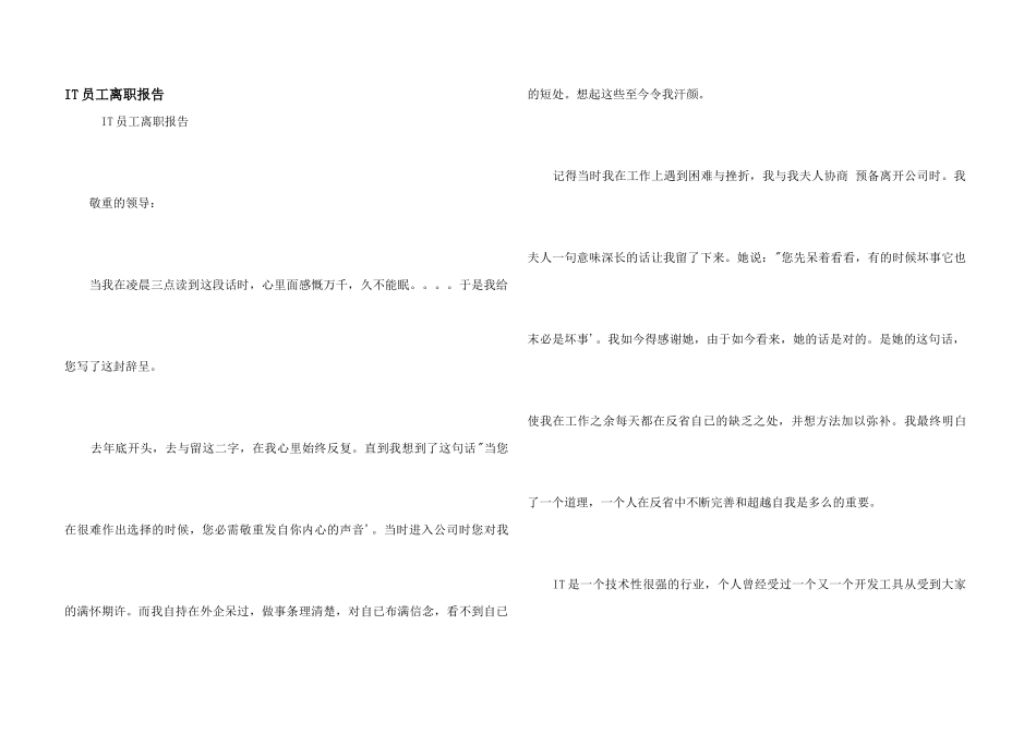 IT员工离职报告_第1页