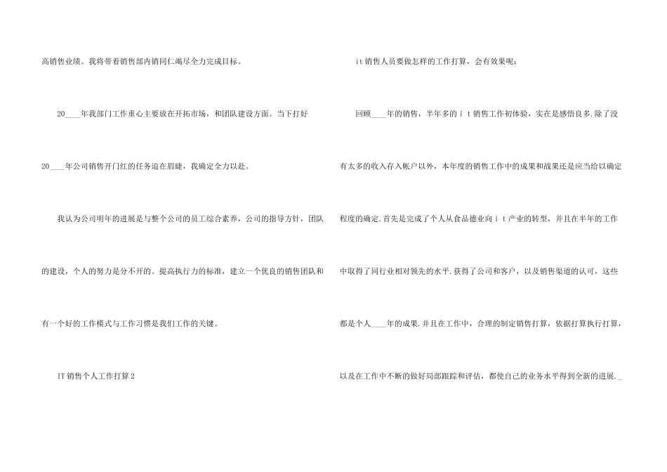 IT销售个人工作计划7篇_第3页