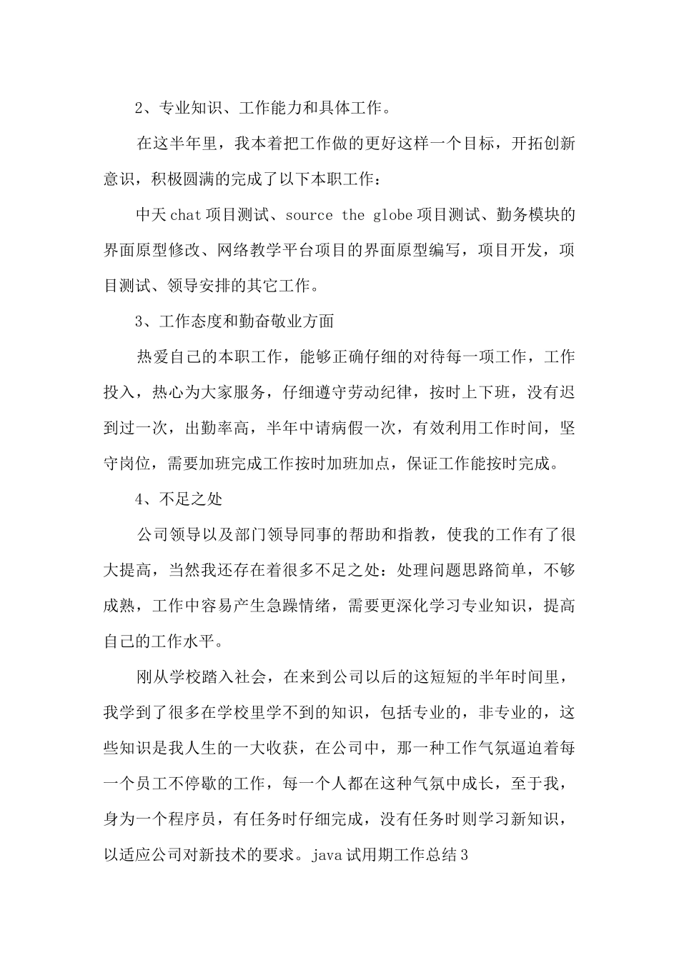 java试用期工作总结_第2页