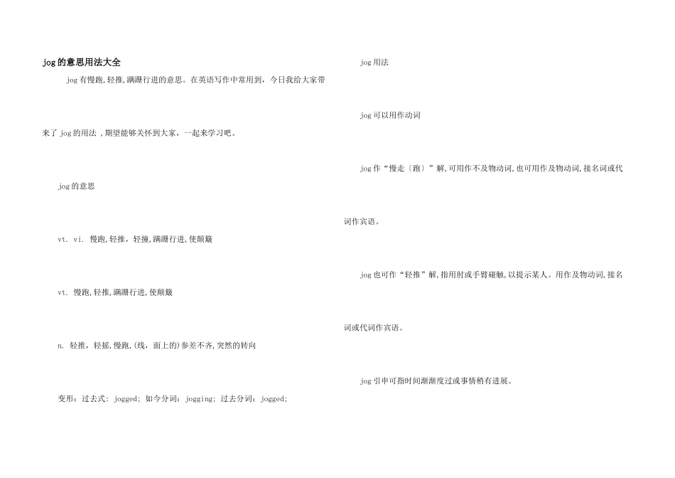jog的意思用法大全_第1页