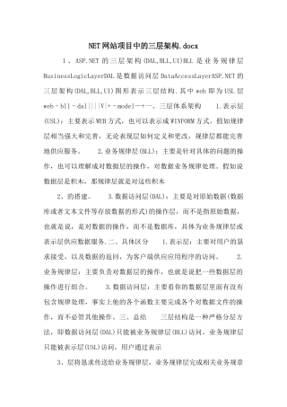 NET网站项目中的三层架构.docx