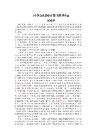 s《中国企业战略突围》高层报告会