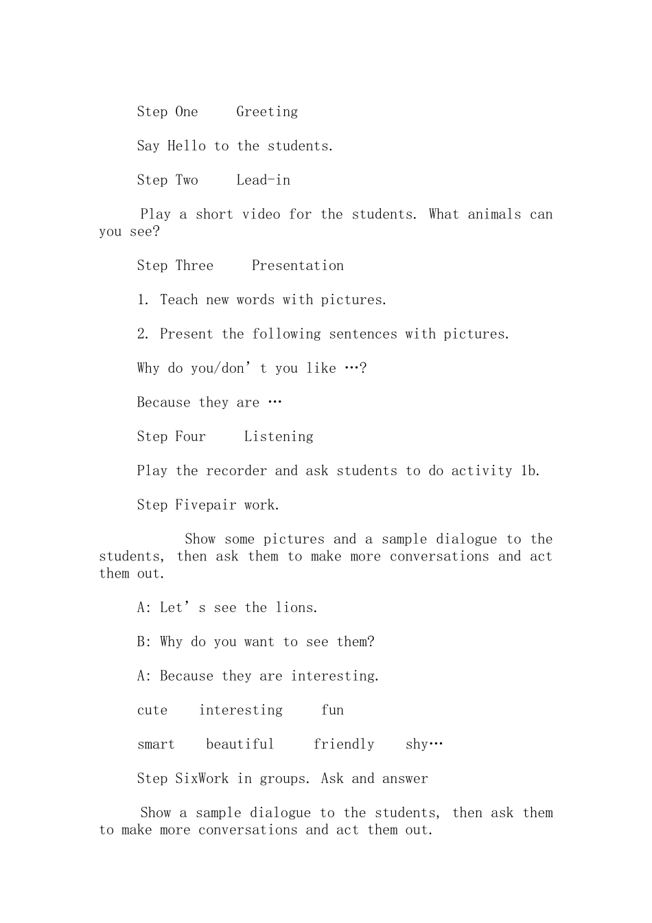 Unit-5-Why-do-you-like-pandas--Period-1-Section-A英文教学设计_第2页