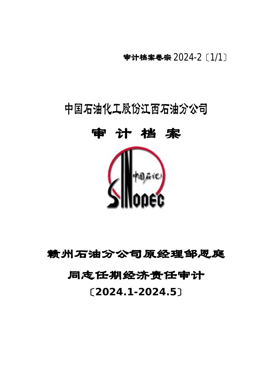 XXXX年审计档案封面_第2页