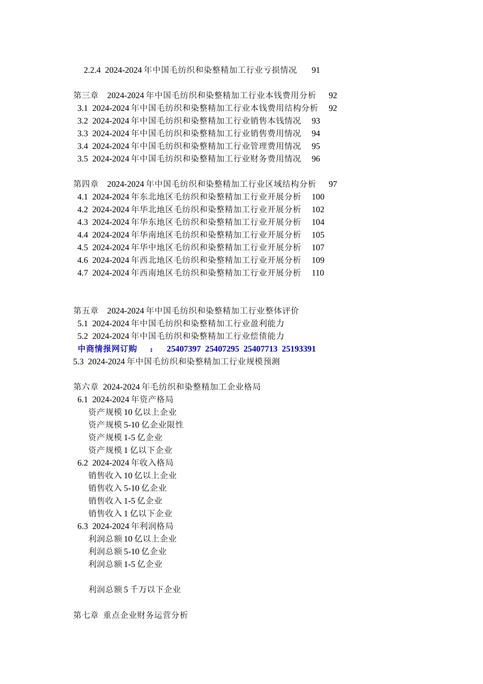 XXXX年版中国毛纺织和染整精加工行业调研及领先企业咨..._第2页