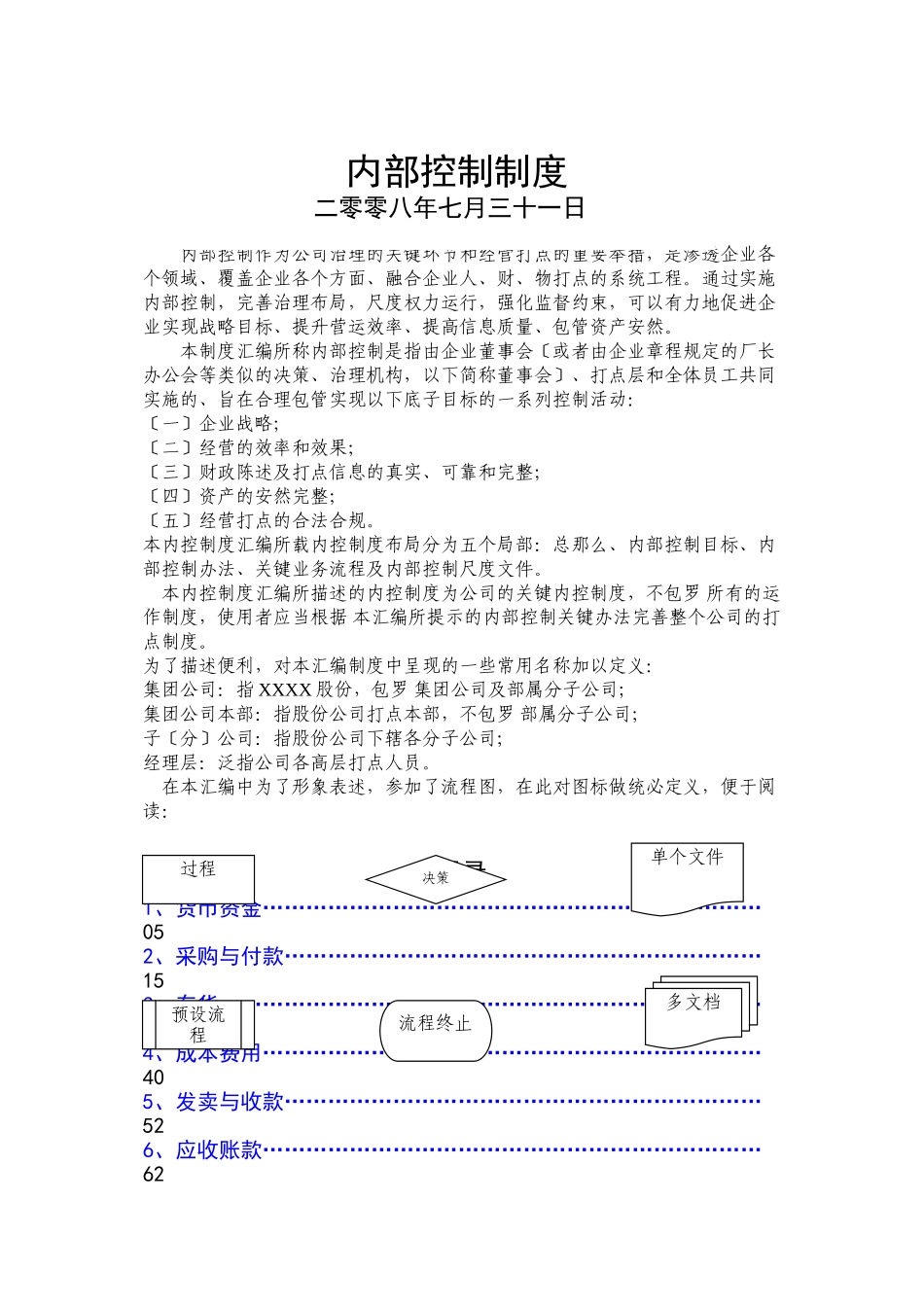 XXXX股份有限公司内部控制制度_第1页
