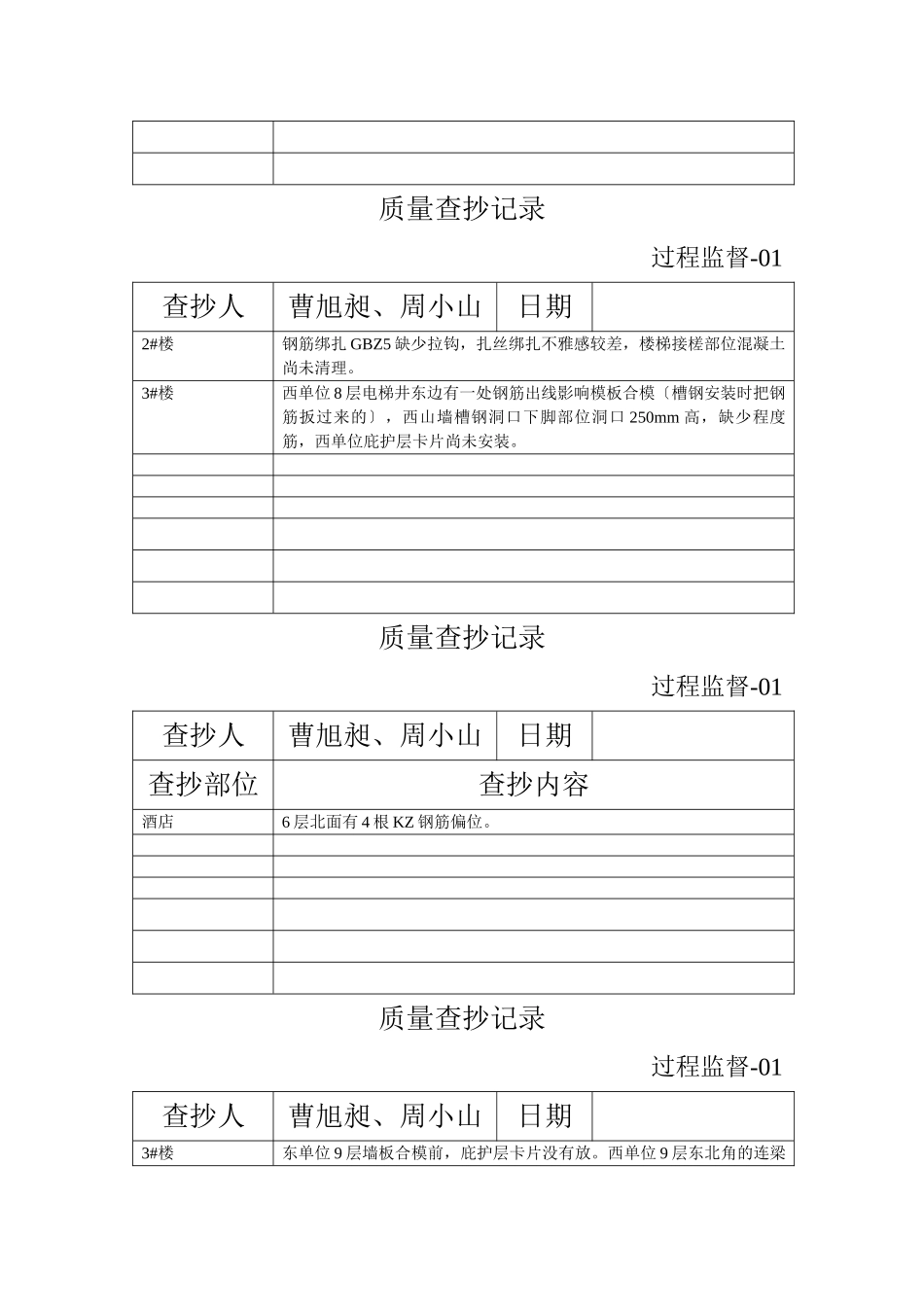 XXXX质量检查记录_第2页