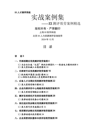 XX人才测评系统实战案例集