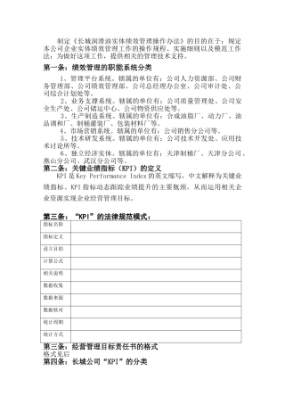 XX公司实体绩效管理制度细则