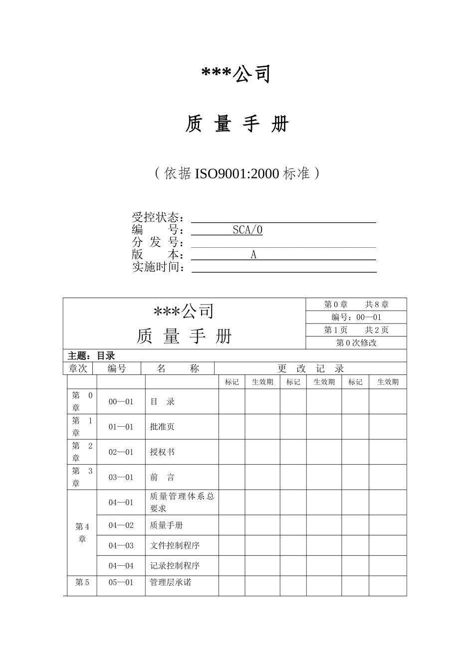 XX公司质量手册_第2页