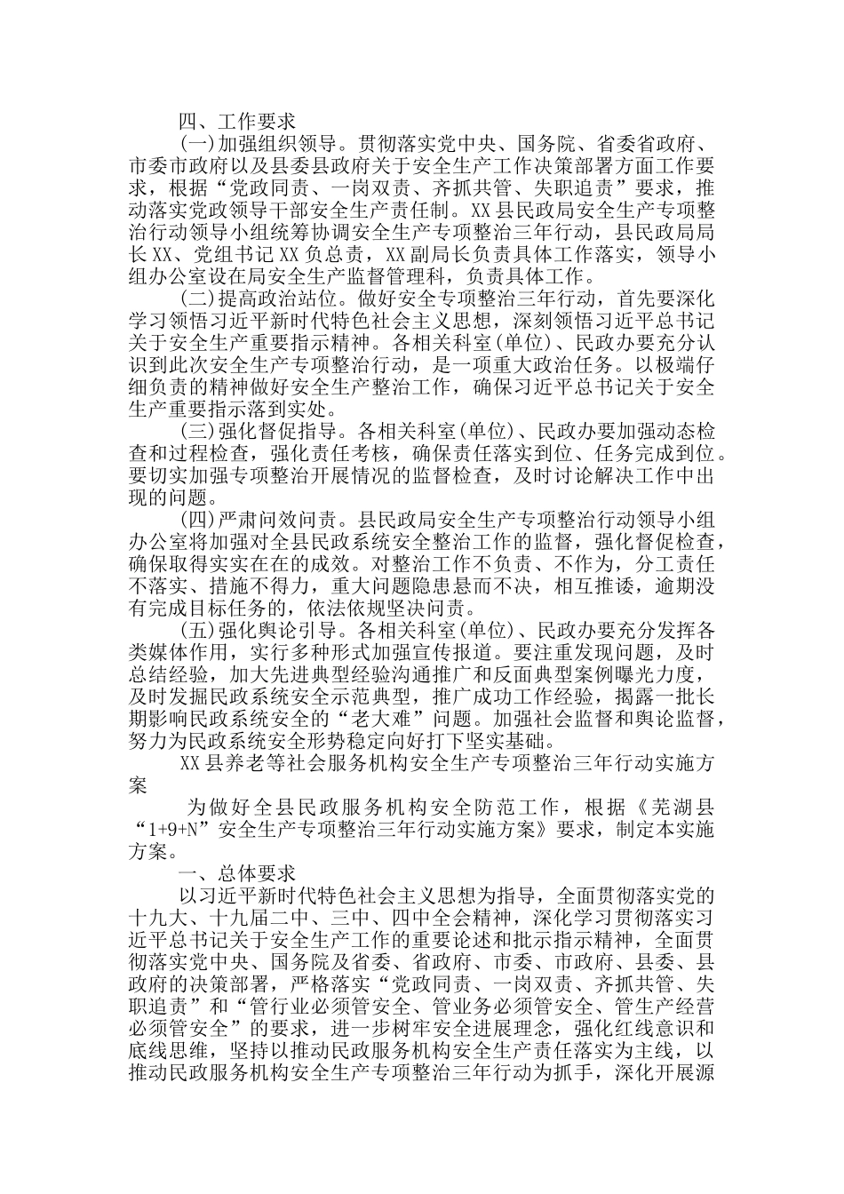 XX县养老等社会服务机构安全生产专项整治三年行动实施方案_第3页