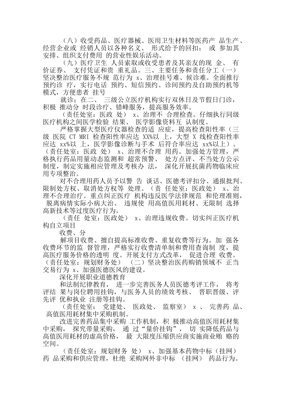 xx年市卫生系统开展纠正医疗卫生方面损害群众利益行为专项整治活动实施方案_第2页