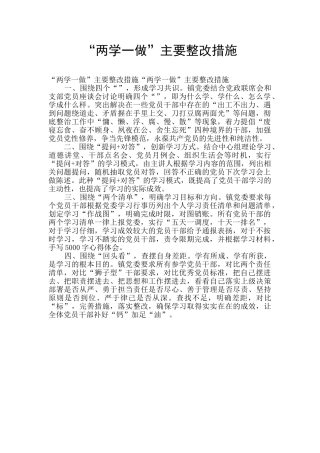 “两学一做”主要整改措施