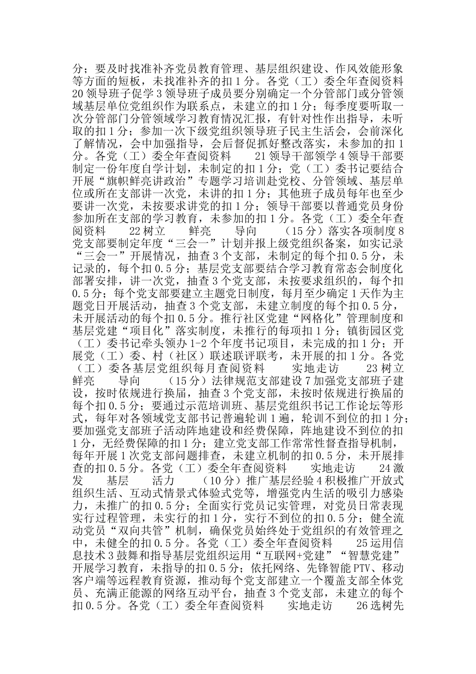 “两学一做”学习教育常态化制度化工作百分考评细则_第3页