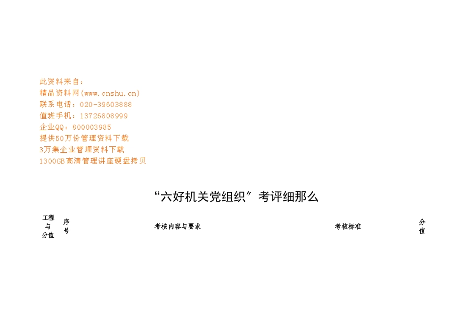 “六好机关党组织”的考评细则_第1页