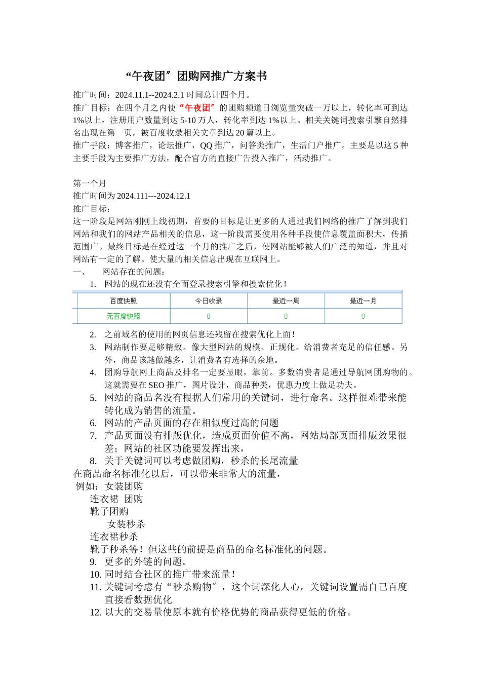 “午夜团”团购网推广计划书_第1页