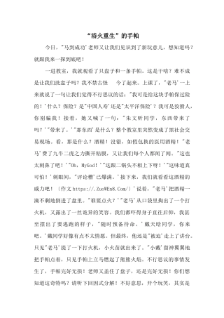 “浴火重生”的手帕