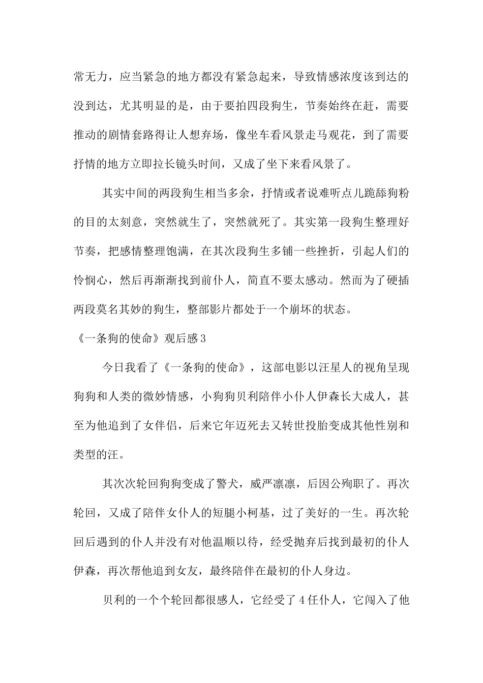 《一条狗的使命》观后感_第2页