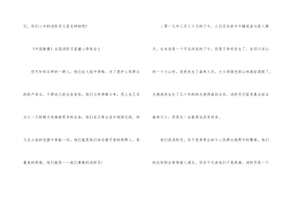 《中国骄傲》全国消防日直播心得体会_第3页