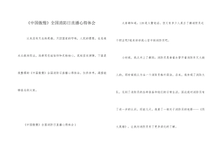 《中国骄傲》全国消防日直播心得体会