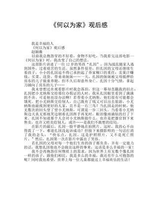 《何以为家》观后感
