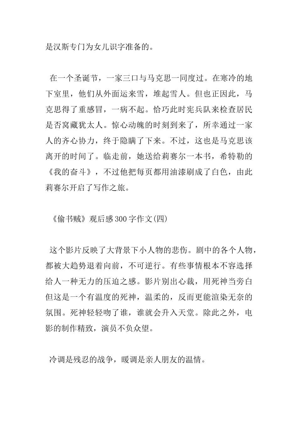 《偷书贼》观后感300字作文_第2页