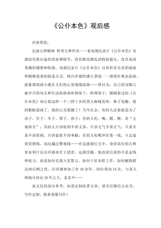 《公仆本色》观后感