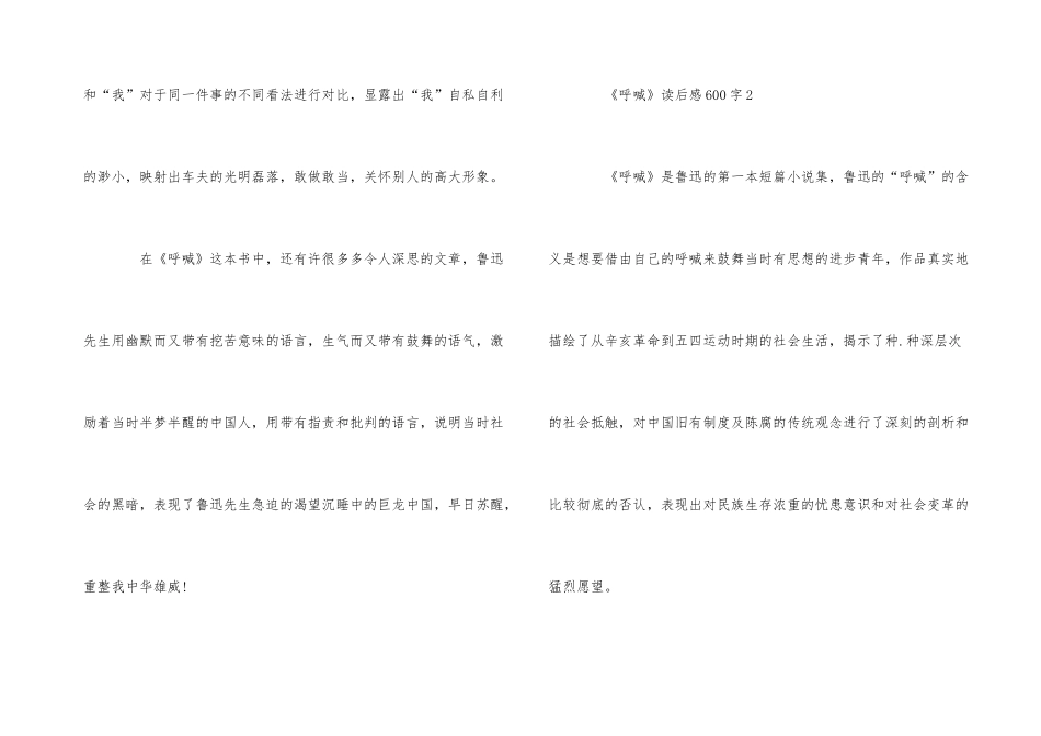 《呐喊》读后感读书心得600字五篇_第3页