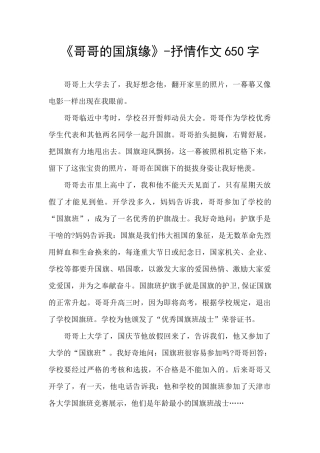 《哥哥的国旗缘》