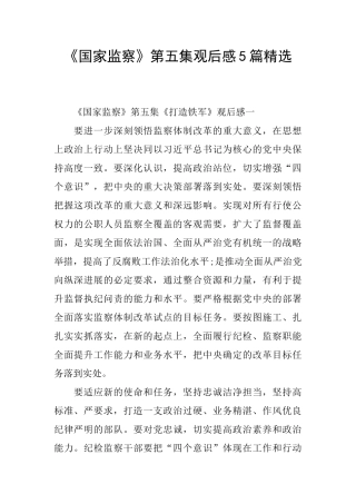 《国家监察》第五集观后感5篇精选